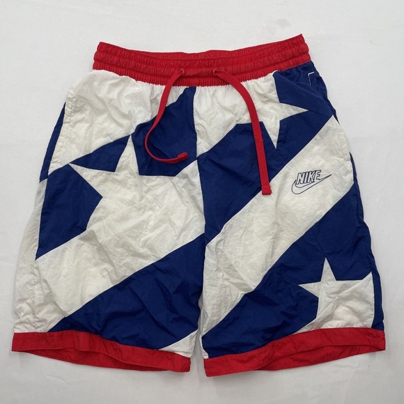 Nike Mens M USA Flag Dri Fit Basketball Shorts Star Red White Blue Athletic Gym - Picture 2 of 10